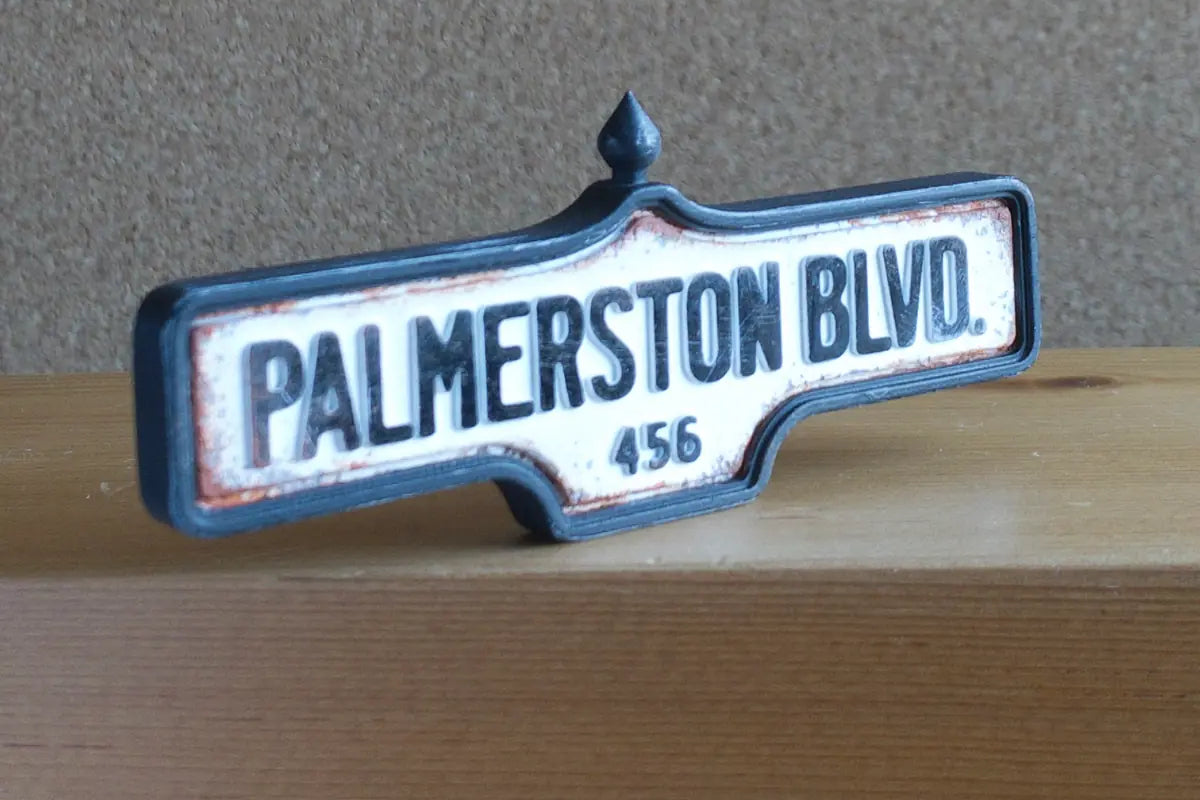 Palmerston Blvd. #456 Magnet - Weathered Finish of Palmerston Blvd. #456 Magnet - Weathered Finish, miniature replica Toronto acorn street sign